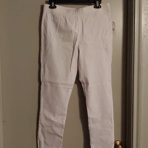 White zip ankle skinny pant